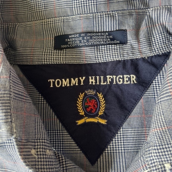 Vintage 90s Tommy Hilfiger Collar Button-Up Men’s Dress Shirt Size Large - Picture 3 of 8